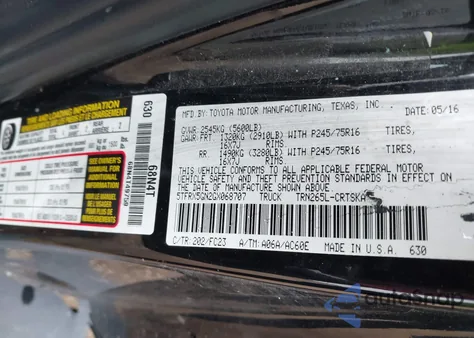 2016 Toyota Tacoma Sr5 z USA, uszkodzony, nr VIN 5TFRX5GN2GX068707